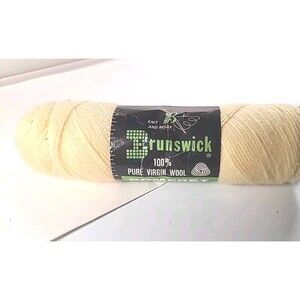 NWT Vintage Brunswick 503 Light  Yellow 4 Ply 100% Wool  Sport Yarn